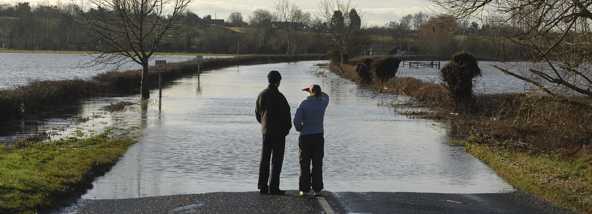 Flooded country road