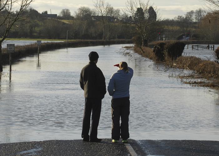 Flooded country road