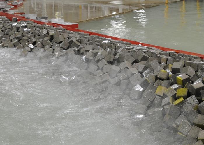 View of testing of breakwater on physical models