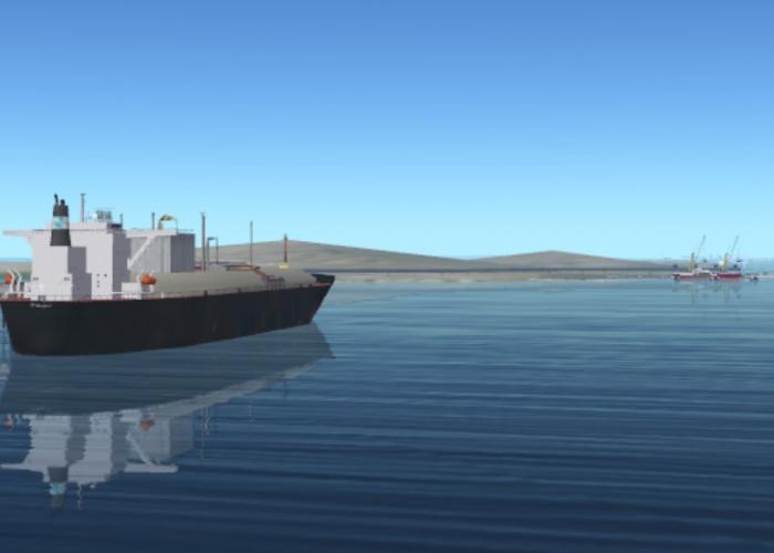 Screenshot of LNG ship in our ship simulator