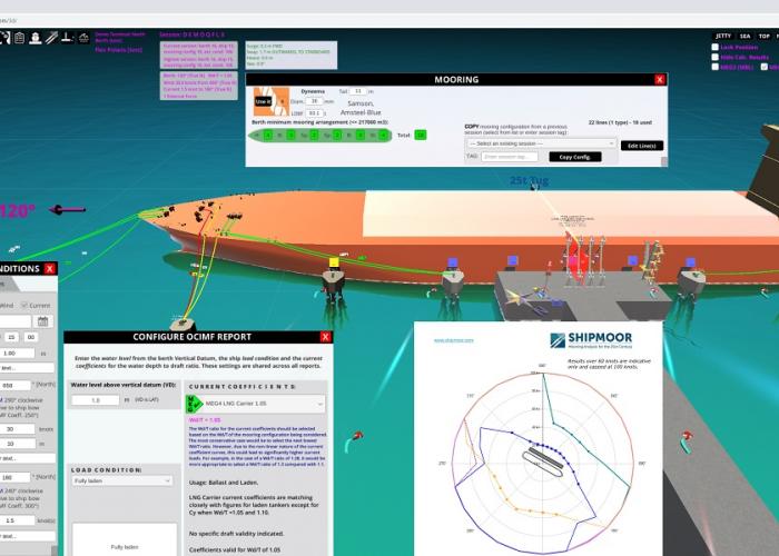 Screenshot of a ship in SHIPMOOR software 